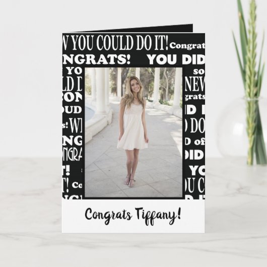 Afstudeerder voor zwart-wit kaart (Voorkant)