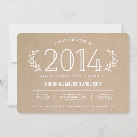 Afstudeerder Wreath | Uitnodiging tot Afstuderen (Voorkant)