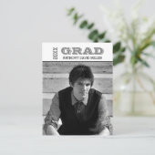 Afstudeerder zwart/wit — Afstuderen Briefkaart bek (Staand voorkant)