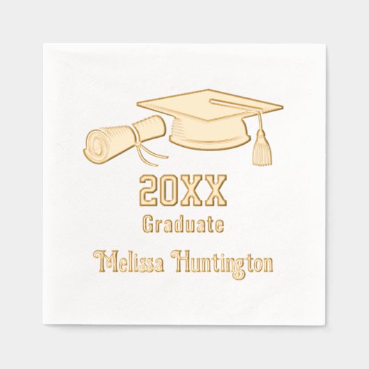 Afstudeerdop en diploma Naam Jaar #1 Folie Servetten (Voorkant)