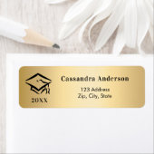 Afstudeerdop gouden retouradres etiket (Insitu)