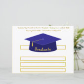 Afstudeerdop Navy Blue Paper Pet Gold Afstuderen (Staand voorkant)