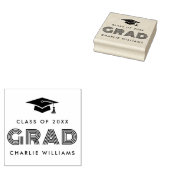 Afstudeerdop Student modern Afstudeerder naam klas Rubberstempel (Gestempeld)