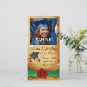 AFSTUDEEREN RODE BRUINE WAX ZEGEL MONOGRAM groen Aankondiging (Staand voorkant)