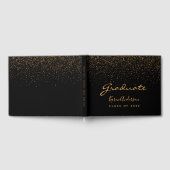 Afstudeerfeest 2025 afstuderen zwart goud confetti gastenboek (Volledig)