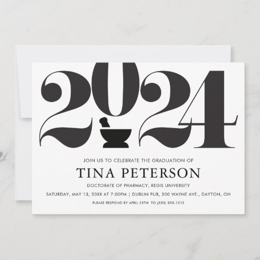 Afstudeerfeest apotheek kaart (Voorkant)