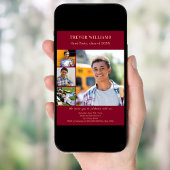 Afstudeerfeest bordeaux fotocollage kaart