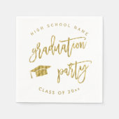 Afstudeerfeest Faux Gold Klasse van Cocktail Servet (Voorkant)