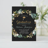 Afstudeerfeest Greenery Wreath Kaart (Staand voorkant)