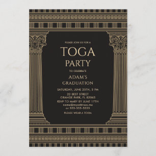 Afstudeerfeest met AANGEPASTE KLEUREN Temple Kaart