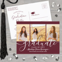 Afstudeerfeest Modern Maroon en Wit 3 Foto