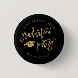 Afstudeerfeest Nep Gouden Jaarbuttons Ronde Button 3,2 Cm