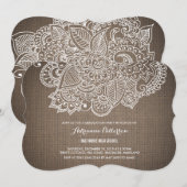 afstudeerfeest | Rustic Burlap Paisley Pattern Kaart (Voorkant / Achterkant)