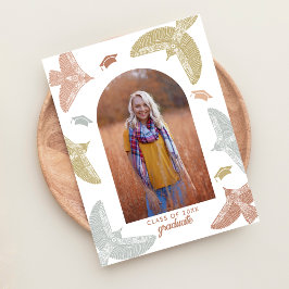 afstudeerfeest | Soaring Birds Boho Folk Art Aankondigingskaart