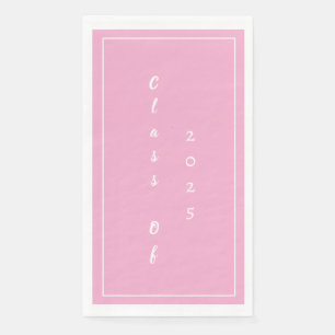 Afstudeerfeest Student Class of 2025 Pink White Servet