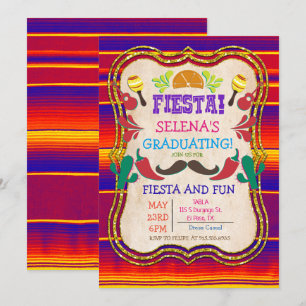 Afstudeerfeest uitnodiging Mexicaanse Fiesta