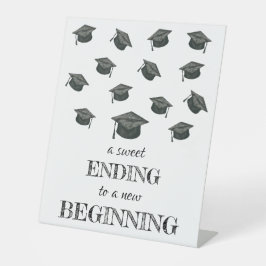 Afstudeerfeest voetstuk teken reclamebord met voetstuk