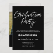 Afstudeerfeest voor foto- en scripttypografie kaart (Voorkant / Achterkant)