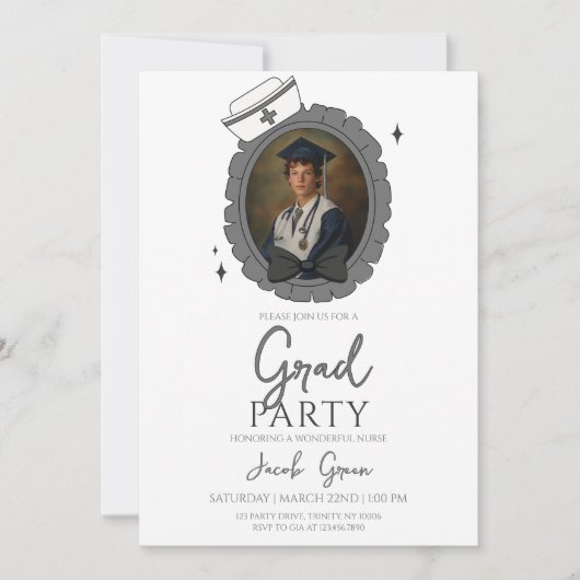 Afstudeerfeest voor zwarte verpleegkundigen kaart (Voorkant)