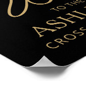 Afstudeerfeest Welkom Foto Zwart Goud Script Poster (Hoek)