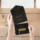 Afstudeerfeest zwart gouden sterren partij RSVP All In One Uitnodiging