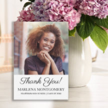 Afstudeerfoto Bedankt Elegant Schrift Wit