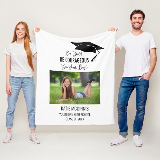 Afstudeerfoto Jaar Wees Dapper Moedig Het Beste Fleece Deken (In situ)