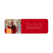 Afstudeerfoto script retouradres etiket (Voorkant)