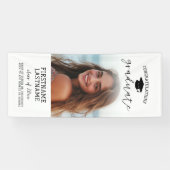 Afstudeerfoto volledig - Verticale aangepaste teks Spandoek (Horizontaal)