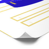 Afstudeerhoed Blauw Papieren Hoed Printbaar Poster (Hoek)