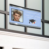 Afstudeerhoed Diploma Persoonlijke foto Zwart Blau Spandoek (Buitenkant Gebouw)