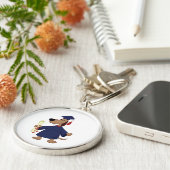 Afstudeerhond clipart sleutelhanger (Zijkant)