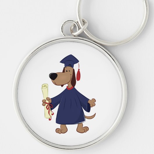 Afstudeerhond clipart sleutelhanger (Voorkant)