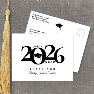Afstudeerjaar Diploma Hoedje Kwastje Afstudeer Dan Briefkaart