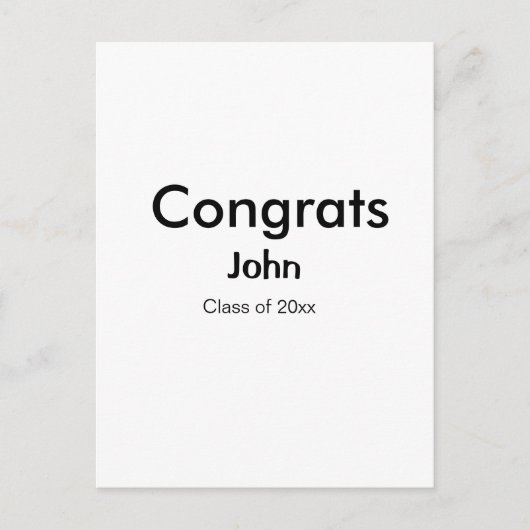 afstudeerjongen voeg naam toe gefeliciteerd datum  briefkaart (Voorkant)