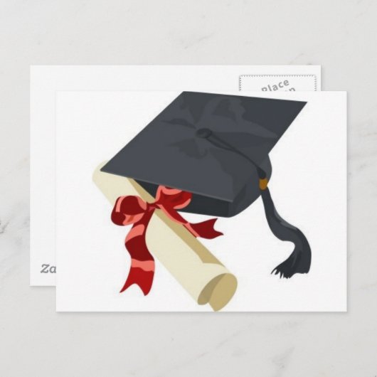 Afstudeerkap en diploma aankondigingskaart (Voorkant / Achterkant)