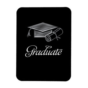 Afstudeerkap en diploma Black & Silver 3D-look Magneet