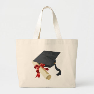 Afstudeerkap en diploma grote tote bag