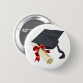 Afstudeerkap en diploma ronde button 5,7 cm (Voorkant /achterkant)