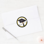 Afstudeerkap en diploma ronde sticker (Envelop)