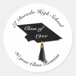 Afstudeerkap - Hoogschoolreünie Ronde Sticker