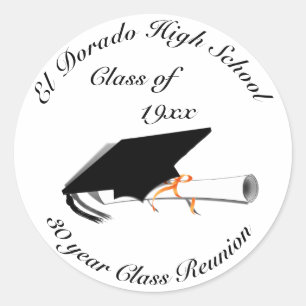Afstudeerkap - Hoogschoolreünie Ronde Sticker