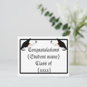 Afstudeerkap met diploma kaart (Staand voorkant)