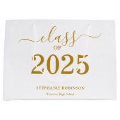 Afstudeerklas 2025 Gouden Schrift Graduatie Groot Cadeauzakje (Voorkant)