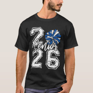 Afstudeerklas 2026 Cheer Senior 2026 Blauwe Pom Po T-shirt