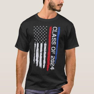 Afstudeerklas van 2024 Vintage Amerikaanse vlag T-shirt