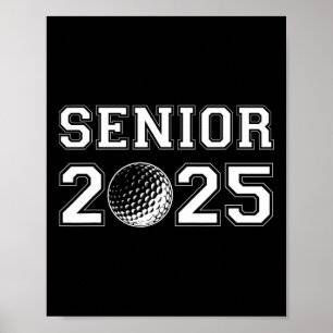 Afstudeerklas van 2025 Golf Senior Golfen Afstuder Poster
