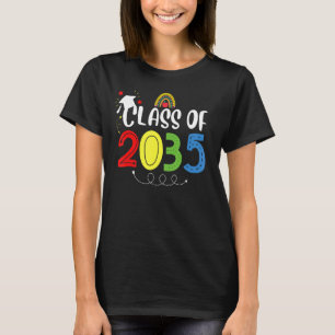 Afstudeerklas van 2035 Handafdruk Terug Pre k 12th T-shirt