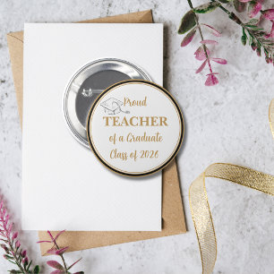 Afstudeerknop – Trots LERAAR van Afgestudeerde 202 Ronde Button 5,7 Cm