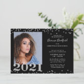 Afstudeerscript 2021 Zilver Glitter Foto Zwart Kaart (Staand voorkant)